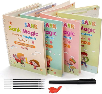 Magic Reusable Writing Practice Book Set For Kids With Pen And Refills