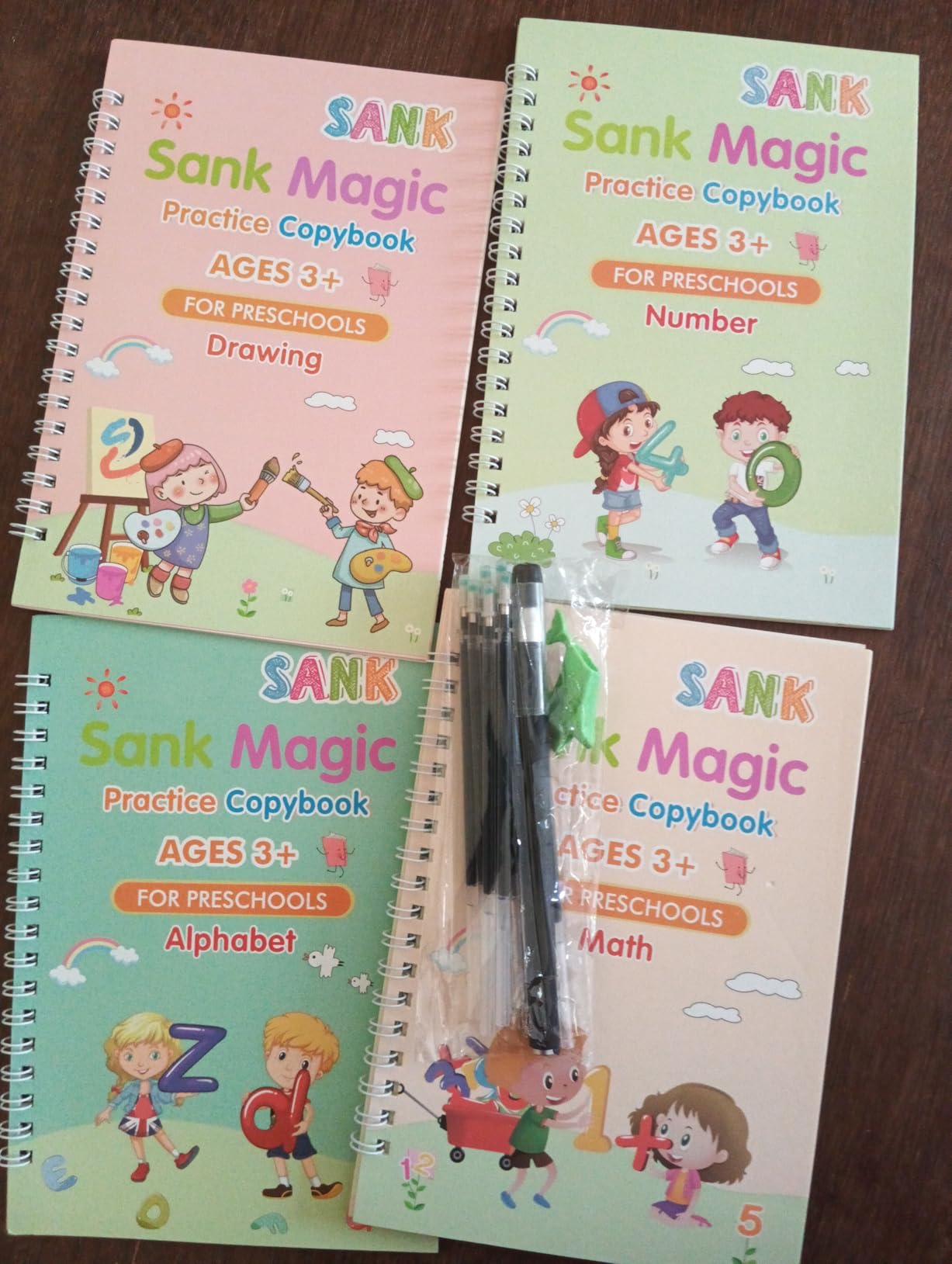 Magic Reusable Writing Practice Book Set For Kids With Pen And Refills