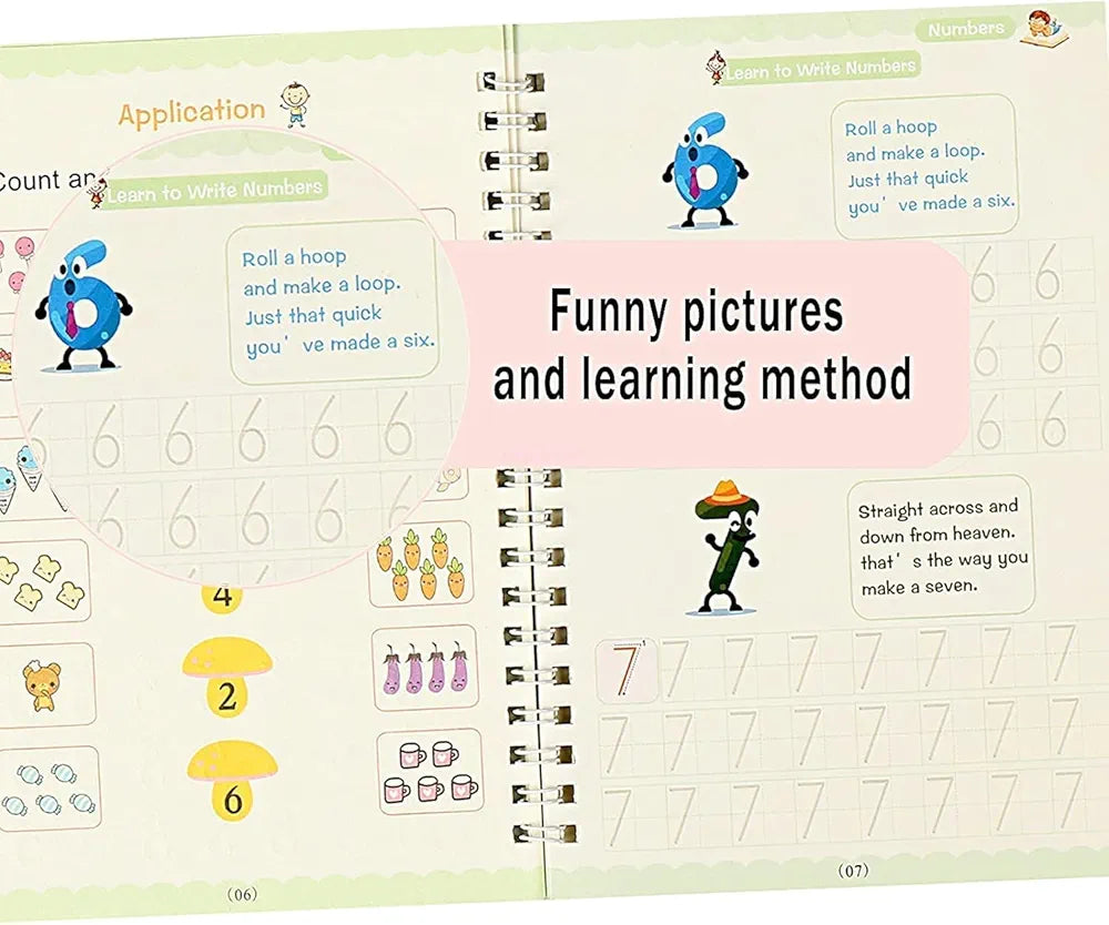 Magic Reusable Writing Practice Book Set For Kids With Pen And Refills