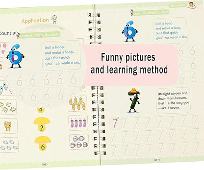 Magic Reusable Writing Practice Book Set For Kids With Pen And Refills