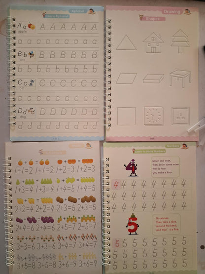 Magic Reusable Writing Practice Book Set For Kids With Pen And Refills